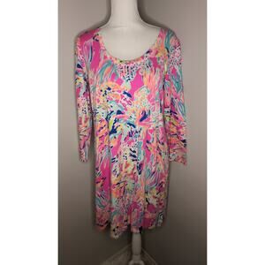 Lilly Pulitzer Devon dress colorful Tiki pink Sunken Treasure